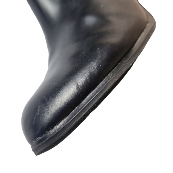 Espirit Tonya Black Leather Leopard Print Color Block Ankle Booties - Picture 6 of 12